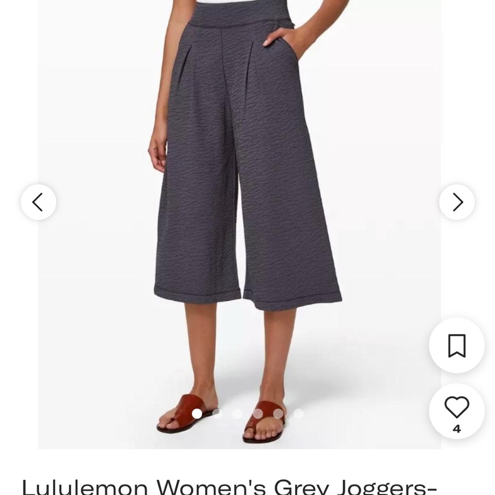 lululemon athletica Women's Charcoal Wide-Leg Pants